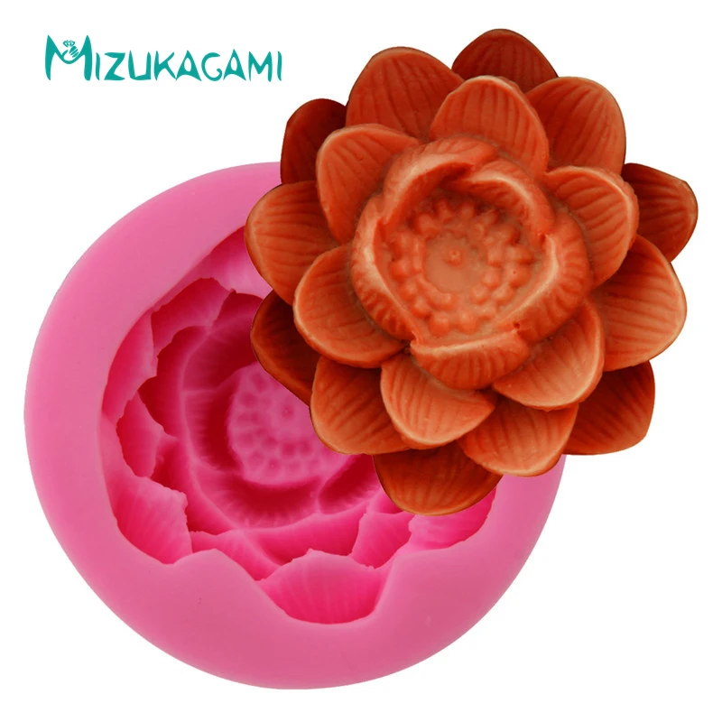 3D Lotus Soap Mold Manual Silica Gel Cake Decoration Baking Sugar Chocolate Molds MJ-00948 | Дом и сад
