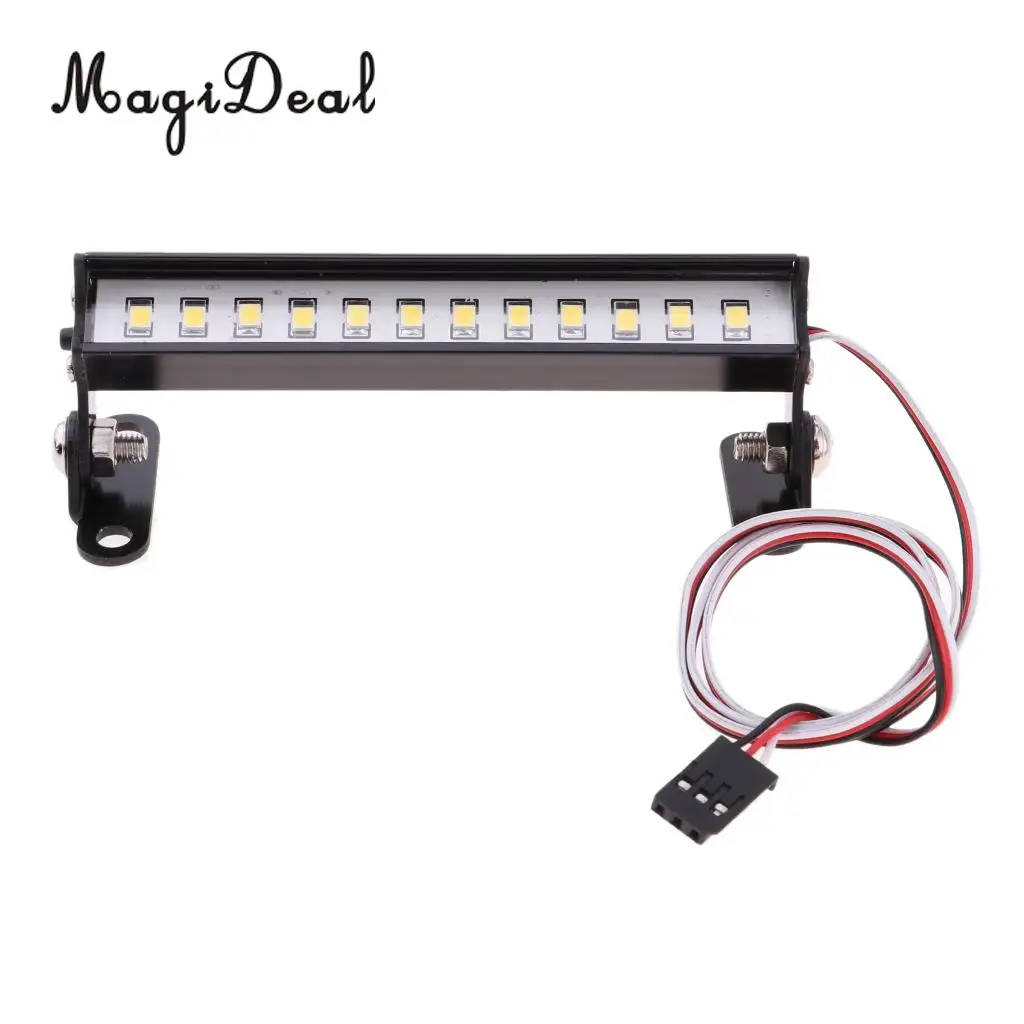93mm Long 1/12 1/16 Scale RC Car Truck Model 12 Leds Roof Light Bar Headlamp Headlight Bright Waterproof