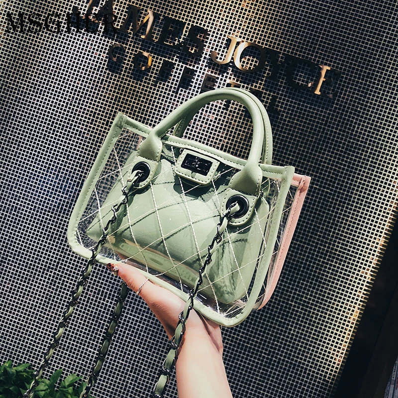 MSGHER Clear Transparent PVC Jelly Beach Bag Women Handbags Large Capacity Shoulder Bag Swimsuit Collect Waterproof Bag WB1694
MSGHER Clear Transparent PVC Jelly Beach Bag Women Handbags Large Capacity Shoulder Bag Swimsuit Collect Waterproof Bag WB1694