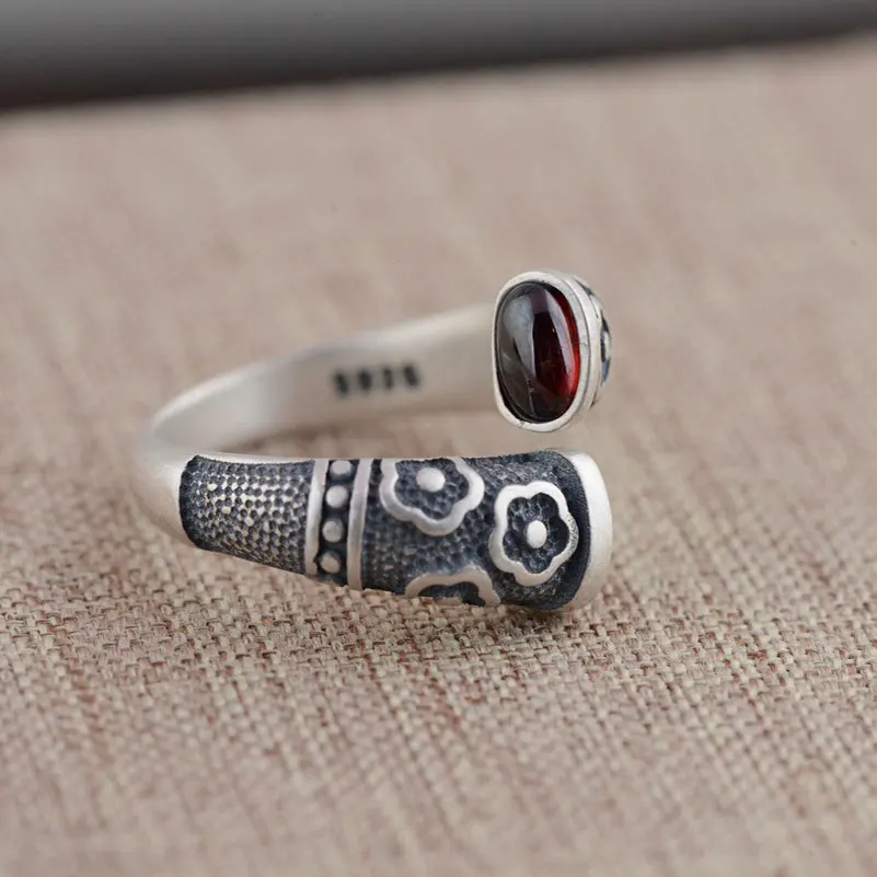 925 Sterling Silver Flower Ring Red Cubic Zircon 100% Real S925 Thai Silver Rings for Women Jewelry Adjustable Size
925 Sterling Silver Flower Ring Red Cubic Zircon 100% Real S925 Thai Silver Rings for Women Jewelry Adjustable Size