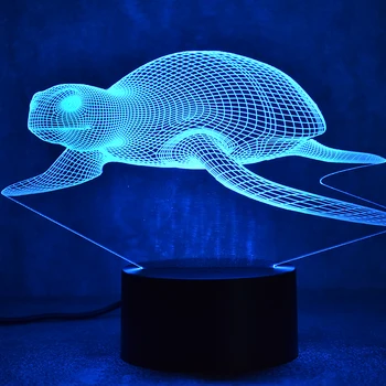 

Sea Turtle Lamp 3D LED Visual Colorful Light Fixture USB Table Lamp Sleeping Night Light Tortoise Novelty Home Party Decor