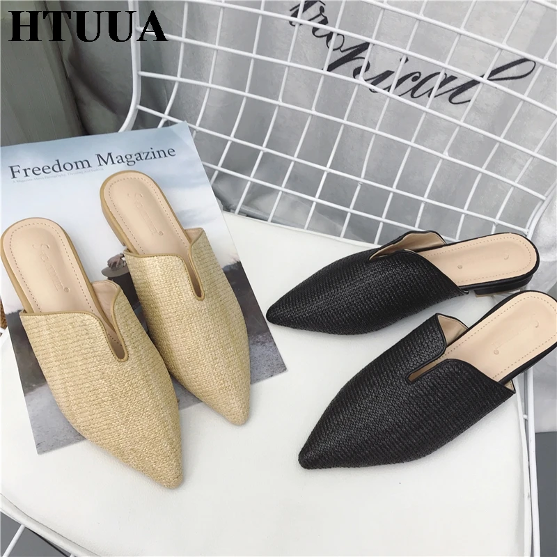 HTUUA 2019 Spring Summer Cane Weave Mules Shoes Women Slippers Pointed Toe Shoes Woman Slip On Slides Ladies Sandals SX2633
HTUUA 2019 Spring Summer Cane Weave Mules Shoes Women Slippers Pointed Toe Shoes Woman Slip On Slides Ladies Sandals SX2633