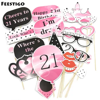 FEESTIGO 20pcs/set 21st Happy Birthday Party Photobooth Props DIY Photography Girls Brithday Party Decorations Supplies
FEESTIGO 20pcs/set 21st Happy Birthday Party Photobooth Props DIY Photography Girls Brithday Party Decorations Supplies