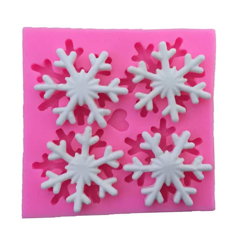 

3D Snowflake Shape Fondant Embossed Silicone Molds Chocolate Cake Mold Pudding Mould DIY Baking Decorating Tools Cookies Moulds