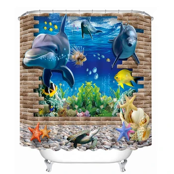 3D Underwater World Pattern Shower Curtains Dolphin Starfish Bathroom Curtain Waterproof Thickened Bath Curtain Customizable
3D Underwater World Pattern Shower Curtains Dolphin Starfish Bathroom Curtain Waterproof Thickened Bath Curtain Customizable