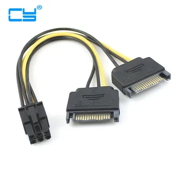 Dual two SATA 15 Pin Male M to pcie pci express pci-express PCI-e Express Card 6 Pin Female Graphics Video Card Power Cable 15cm
Dual two SATA 15 Pin Male M to pcie pci express pci-express PCI-e Express Card 6 Pin Female Graphics Video Card Power Cable 15cm