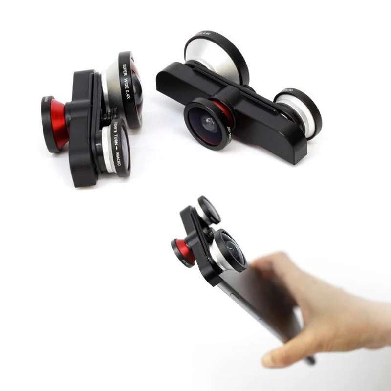 Detachable Professional 4 in 1 Fish Eye Macro Super Wide Self timer Fisheye font b Mobile