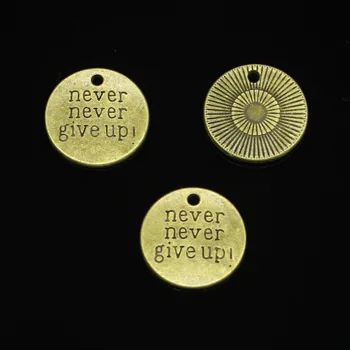 41pcs Antique Bronze Plated plates never never give up Charms for Jewelry Making DIY Handmade Pendants 20mm
41pcs Antique Bronze Plated plates never never give up Charms for Jewelry Making DIY Handmade Pendants 20mm