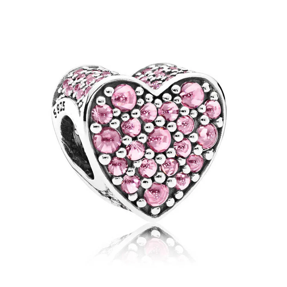 Authentic S925 Sterling Silver DIY Jewelry Pink Dazzling Heart Charm fit Pandora Bracelet Bangle Pink CZ
Authentic S925 Sterling Silver DIY Jewelry Pink Dazzling Heart Charm fit Pandora Bracelet Bangle Pink CZ