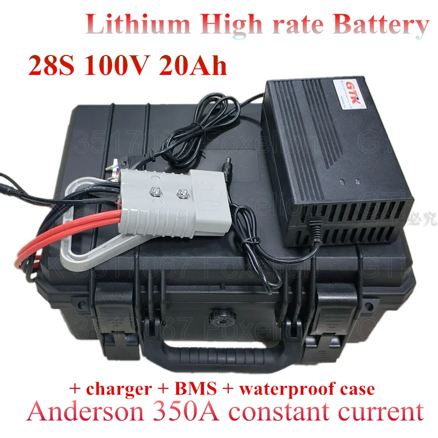 100v 20Ah 28S lithium battery DC 110v high rate cells 20C 350A 400A BMS nmc lipo crazy cart waterproof powerful + 3A charger
100v 20Ah 28S lithium battery DC 110v high rate cells 20C 350A 400A BMS nmc lipo crazy cart waterproof powerful + 3A charger