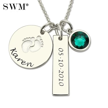Women Custom Name Date Necklace Personalized Letter Baby Feet Disc Bar Necklaces Silver 925 Choker Nameplate Push Gift for Mom
Women Custom Name Date Necklace Personalized Letter Baby Feet Disc Bar Necklaces Silver 925 Choker Nameplate Push Gift for Mom