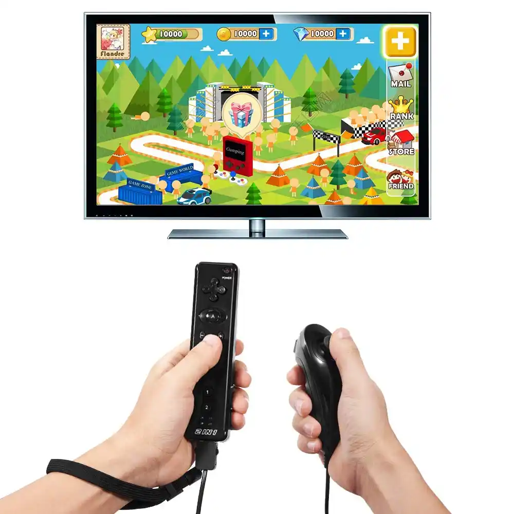 built-in motion plus remote   nunchunk controller 2 in 1 set for