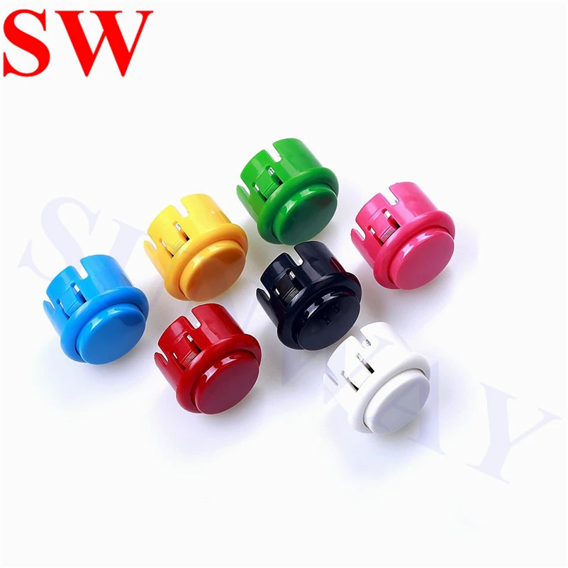 DIY Arcade Joystick Kit 5Pin Joystick Cable 24mm/30mm Buttons USB Encoder Oval ball top joystick 7 Color Optional