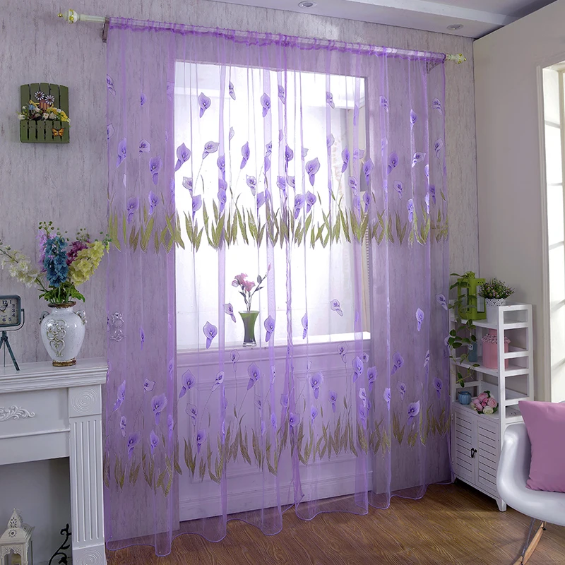 High Quality Rod Pocket Top Calla lily Pattern Tulle Door Window Divider Voile Curtain
High Quality Rod Pocket Top Calla lily Pattern Tulle Door Window Divider Voile Curtain