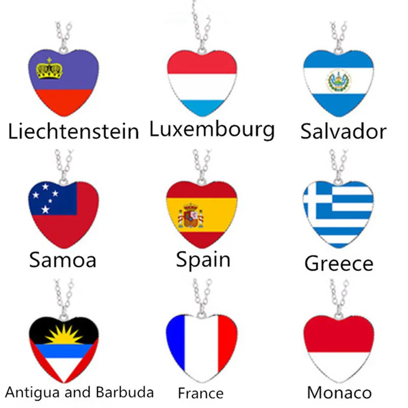 European and American Antigua and Barbuda, France, Liechtenstein, Luxembourg Monaco, Salvador, Samoa, Spain, Greek flag necklace
European and American Antigua and Barbuda, France, Liechtenstein, Luxembourg Monaco, Salvador, Samoa, Spain, Greek flag necklace