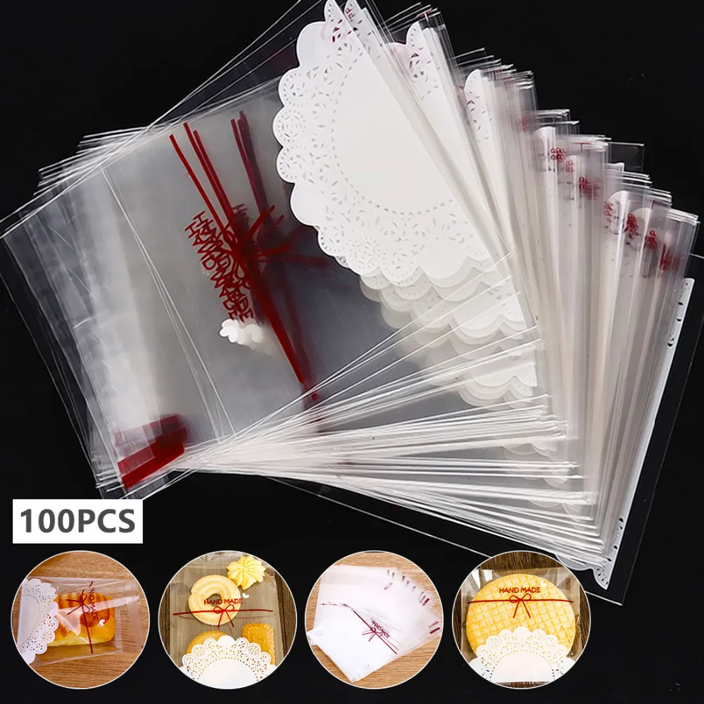 Big Sale 100 pcs Lovely lace bow Print Gifts Bags Christmas Cookie packaging self-adhesive plastic bags
Big Sale 100 pcs Lovely lace bow Print Gifts Bags Christmas Cookie packaging self-adhesive plastic bags