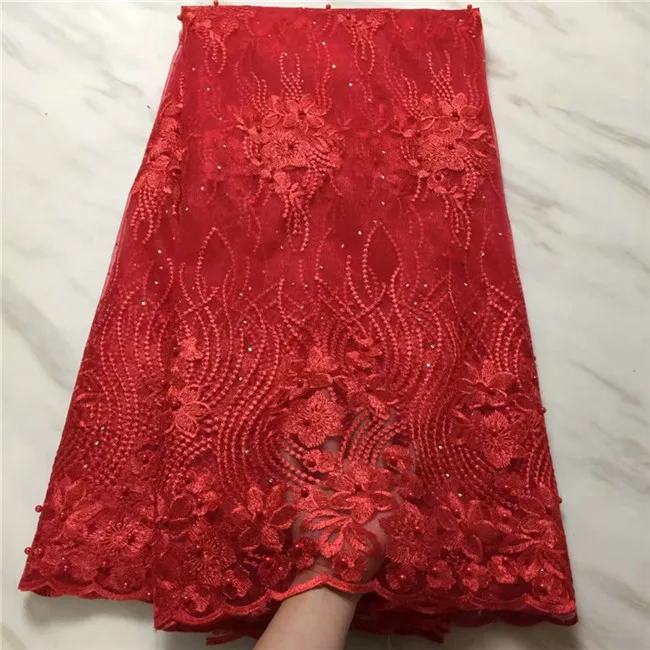 Latest Red Beaded Tulle Lace Fabric Nigerian French Tulle Lace Fabric With Stones Embroidered African Lace Materials 1612
Latest Red Beaded Tulle Lace Fabric Nigerian French Tulle Lace Fabric With Stones Embroidered African Lace Materials 1612