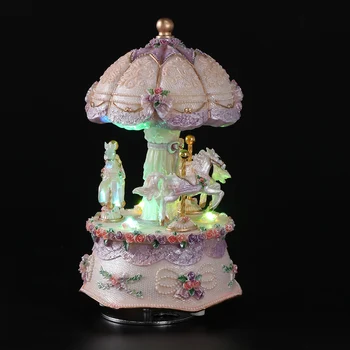 Luxury 3-horse Carousel Merry-Go-Round Resin Color Change Luminous Rotating LED Light Melody Girls Christmas Birthday Childrens
Luxury 3-horse Carousel Merry-Go-Round Resin Color Change Luminous Rotating LED Light Melody Girls Christmas Birthday Childrens