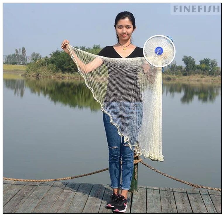 Finefish USA Style Multifilament Nylon Line Cast Net With Ring Trap Catch Fishing Net Hand Throw Network Small Mesh With Sinker
Finefish USA Style Multifilament Nylon Line Cast Net With Ring Trap Catch Fishing Net Hand Throw Network Small Mesh With Sinker
