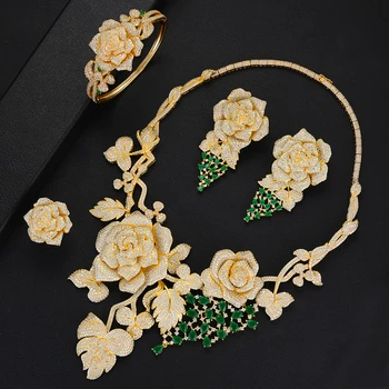 SisCathy Luxury Big Rose Flower Jewelry Sets For Women Wedding Party Dress Indian Bridal Cubic Zircon CZ Jewelry Sets 2019
SisCathy Luxury Big Rose Flower Jewelry Sets For Women Wedding Party Dress Indian Bridal Cubic Zircon CZ Jewelry Sets 2019