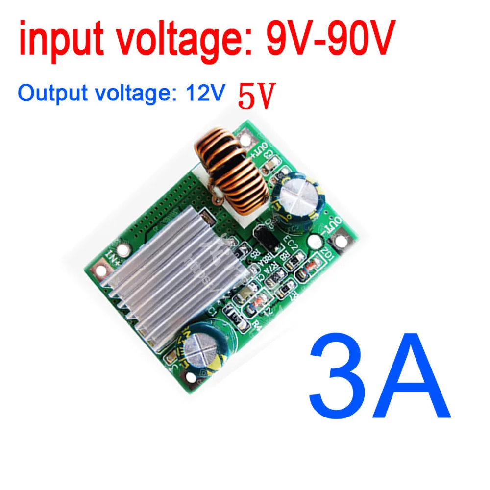DC-DC 9V-90V 84V 72V 60V 48V 36V to 12V 5V 3A Buck Converter Step down Voltage Regulated CAR Power Supply Module
DC-DC 9V-90V 84V 72V 60V 48V 36V to 12V 5V 3A Buck Converter Step down Voltage Regulated CAR Power Supply Module