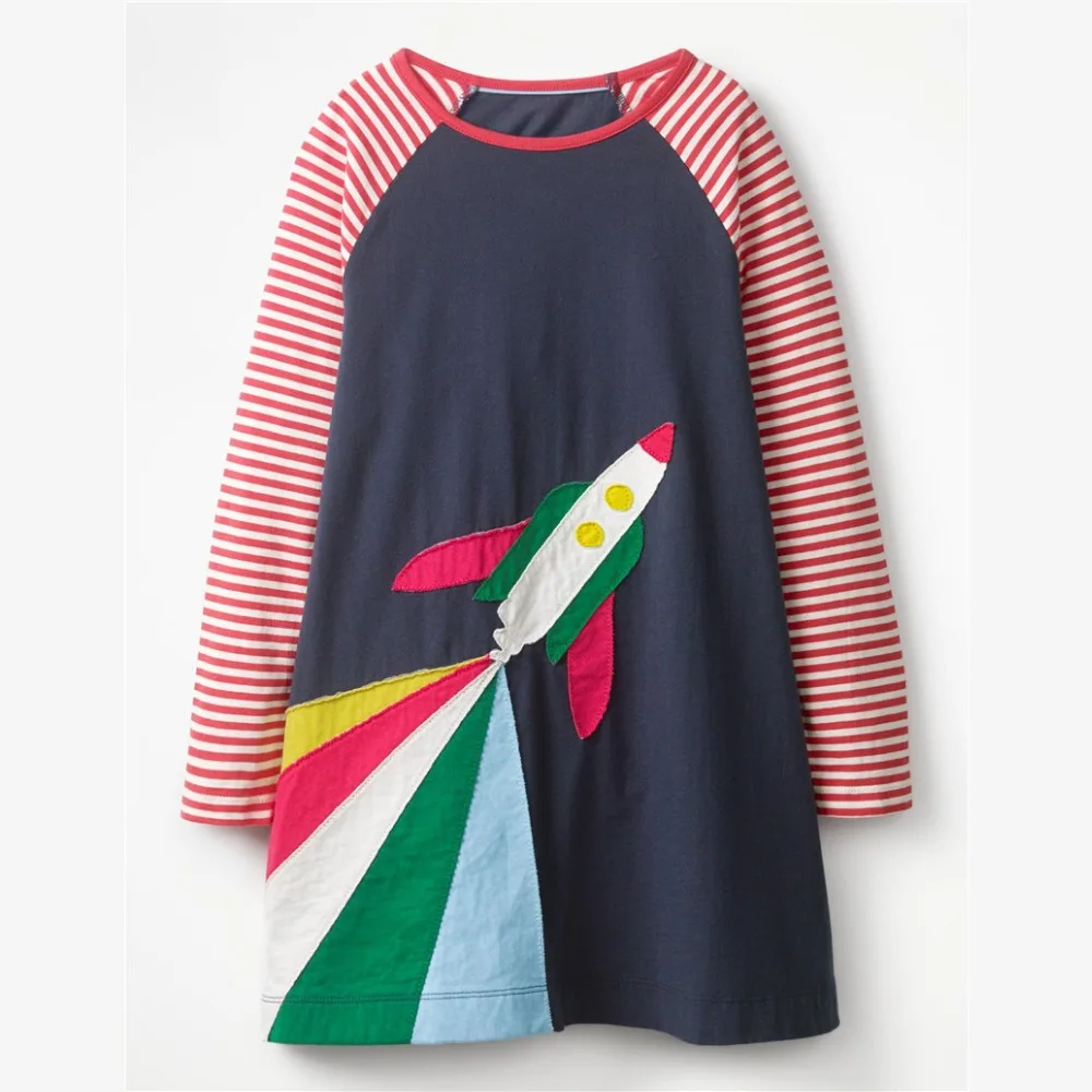 Jumping meters Long Sleeve Kids Dresses For Girls Fall Autumn Spring Girls Clothes cartoon rocket Children Dresses 1-6 Years
Jumping meters Long Sleeve Kids Dresses For Girls Fall Autumn Spring Girls Clothes cartoon rocket Children Dresses 1-6 Years