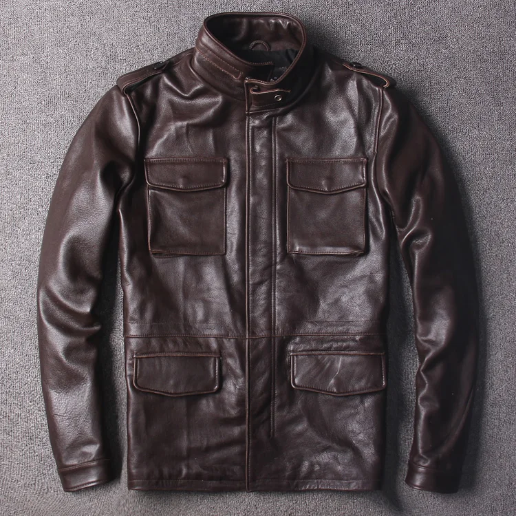 Free Shipping.classic brown M65 genuine leather jacket,plus size cowhide safari style long coat,quality warm jackets
Free Shipping.classic brown M65 genuine leather jacket,plus size cowhide safari style long coat,quality warm jackets