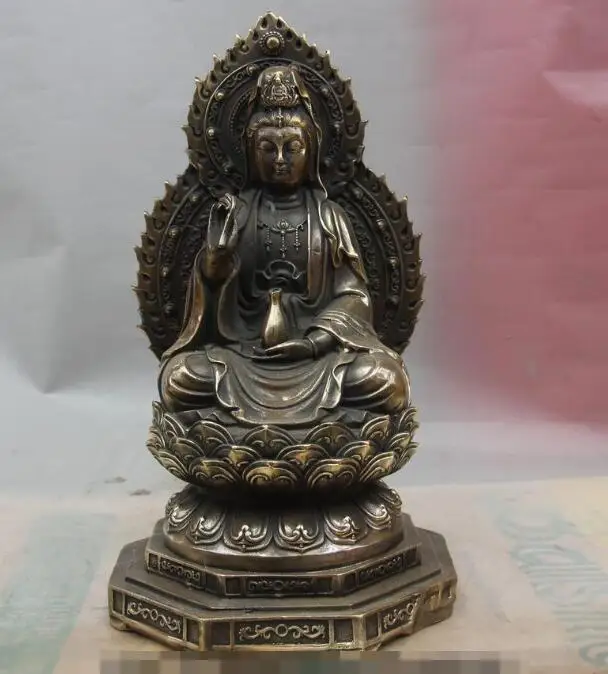 S01737 16 China Bronze Copper Buddhism Kwan-yin Guanyin Buddha Hold Vase Bottle Statue
S01737 16 China Bronze Copper Buddhism Kwan-yin Guanyin Buddha Hold Vase Bottle Statue