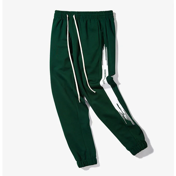 Aolamegs Men Vintage Track Pants Street Fashion Contrast Color Casual Trousers Side Stripe Letter Printing Male Joggers Pants (13)