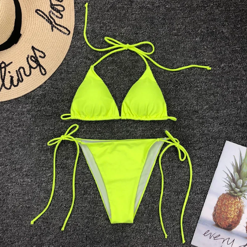 Sexy Neon Brazilian Bikini 2019 Women Halter Swimwear Bandeau String Swimsuit Female Two pieces bikini set Micro Bathing Suit
Sexy Neon Brazilian Bikini 2019 Women Halter Swimwear Bandeau String Swimsuit Female Two pieces bikini set Micro Bathing Suit