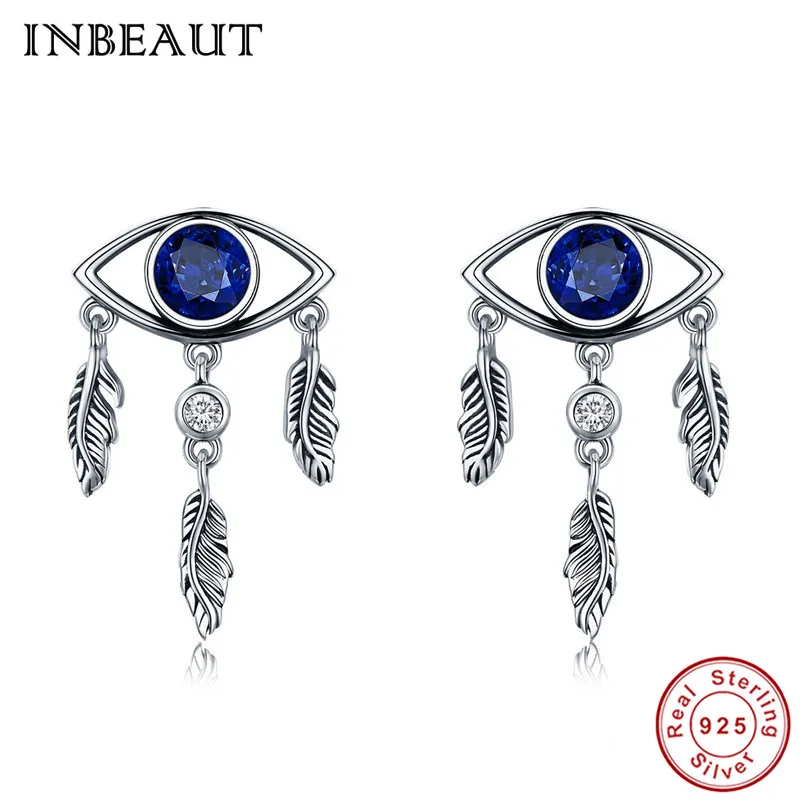 INBEAUT Women Real 925 Sterling Silver Dark Blue Eyes Zircon Stone Vintage Guard Feather Stud Earrings for Young Girls Beauty
INBEAUT Women Real 925 Sterling Silver Dark Blue Eyes Zircon Stone Vintage Guard Feather Stud Earrings for Young Girls Beauty