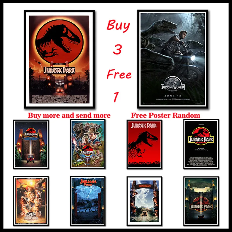 Jurassic Park Coated paper Posters dinosaur wall stickers for kids rooms bedroom home decor Frameless
Jurassic Park Coated paper Posters dinosaur wall stickers for kids rooms bedroom home decor Frameless