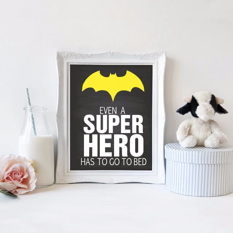 Even a Super Hero Has to Go To Bed Classic Nursery Decor Canvas Painting Poster Print Wall Art Picture Kids Baby Room Home Decor
Even a Super Hero Has to Go To Bed Classic Nursery Decor Canvas Painting Poster Print Wall Art Picture Kids Baby Room Home Decor