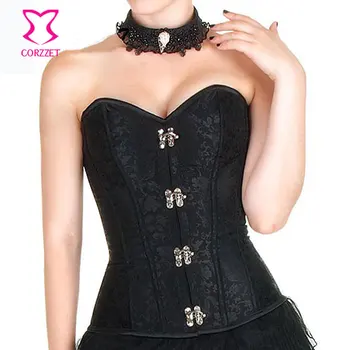 Black Floral Brocade Gothic Corsets And Bustiers Vintage Steampunk Corset Steel Boned Burlesque Clothing Sexy Korsett For Women
Black Floral Brocade Gothic Corsets And Bustiers Vintage Steampunk Corset Steel Boned Burlesque Clothing Sexy Korsett For Women