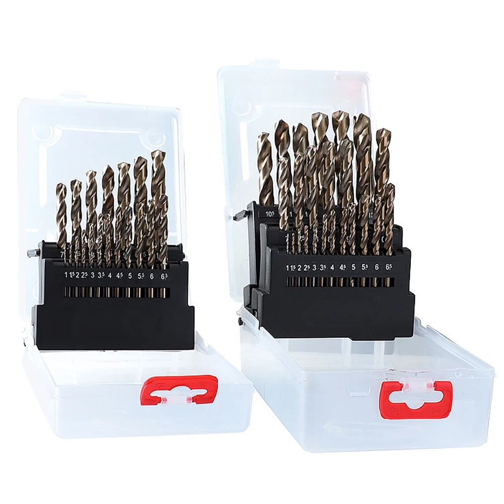 19/25pcs HSS Drill Bit for Metal Titanium Coated High Speed Steel Drilling Bits Set 1.0~10mm Storage Box Tools Accessories
19/25pcs HSS Drill Bit for Metal Titanium Coated High Speed Steel Drilling Bits Set 1.0~10mm Storage Box Tools Accessories