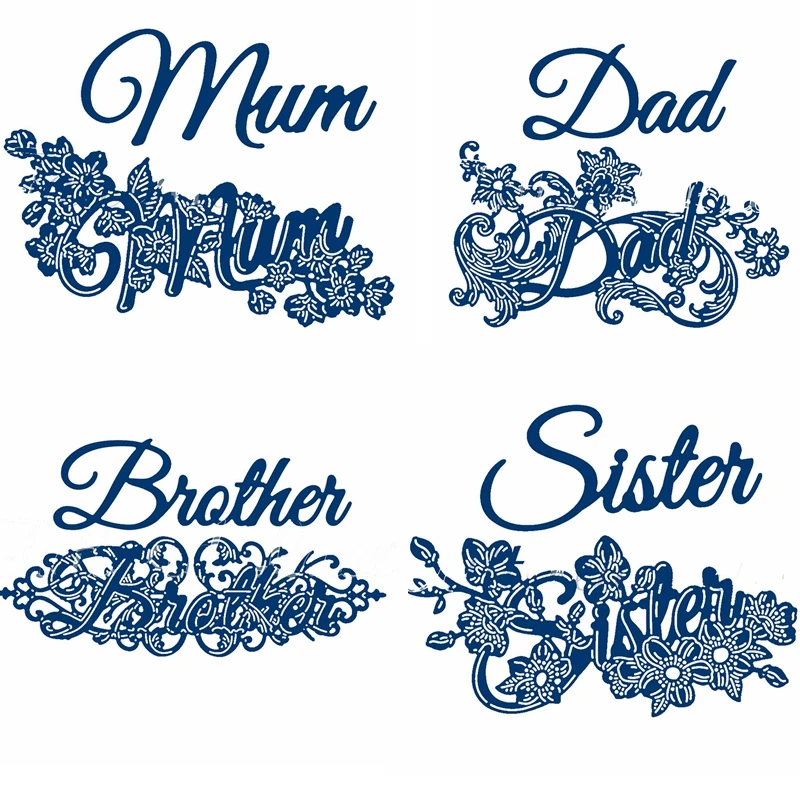 Flower Mum Dad Brother Sisiter Pattern Metal Cutting Dies Stencil Scrapbooking Embossing For Paper Card DIY Crafts Supplies
Flower Mum Dad Brother Sisiter Pattern Metal Cutting Dies Stencil Scrapbooking Embossing For Paper Card DIY Crafts Supplies