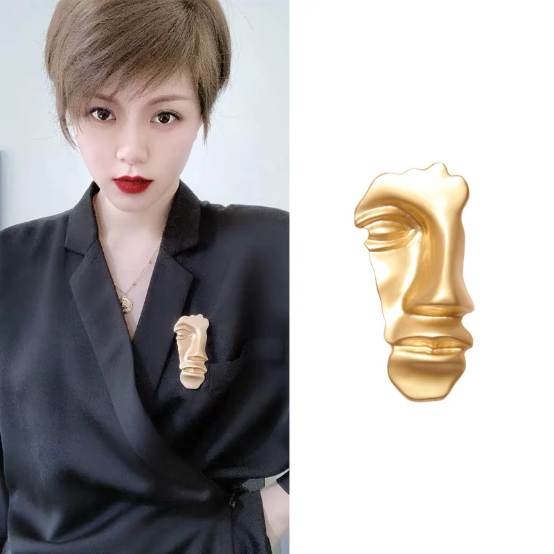 LNRRABC new Vintage Brooches Pins Abstract Face Mask Pendant Necklaces Earrings 1PC/1Pair Golden Metal
LNRRABC new Vintage Brooches Pins Abstract Face Mask Pendant Necklaces Earrings 1PC/1Pair Golden Metal