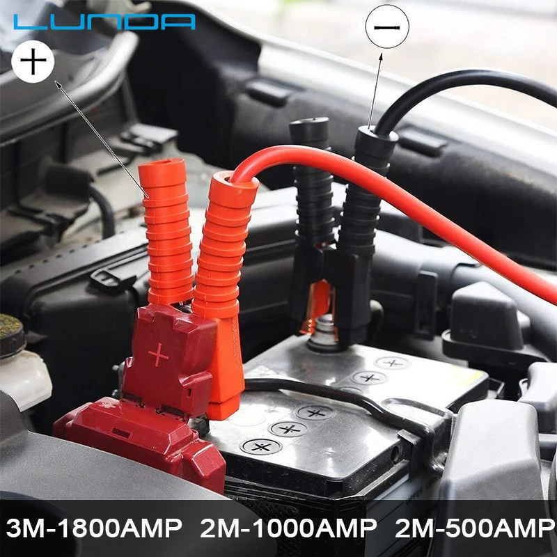 LUNDA Jumper Battery Cables 1800AMP 500AMP 1000AMP Booster Cable Emergency Terminals Jump Starter Leads for Car Van Truck
LUNDA Jumper Battery Cables 1800AMP 500AMP 1000AMP Booster Cable Emergency Terminals Jump Starter Leads for Car Van Truck