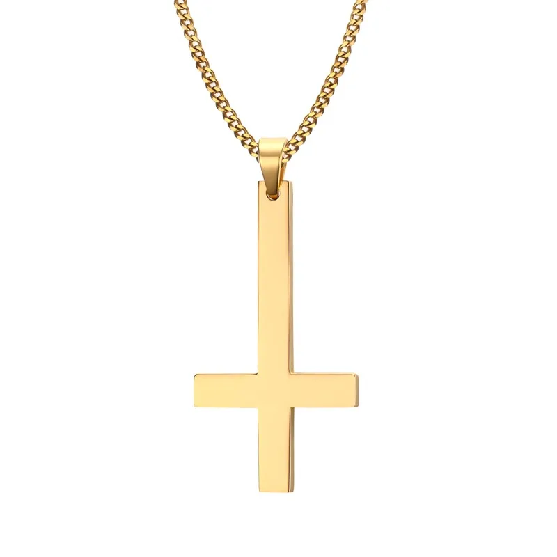 New Male Black St Peter's Inverted Cross Pendant Necklace for Men Stainless Steel Choker Crux de Sanctus Petrus Jewelry. PN571
New Male Black St Peter's Inverted Cross Pendant Necklace for Men Stainless Steel Choker Crux de Sanctus Petrus Jewelry. PN571