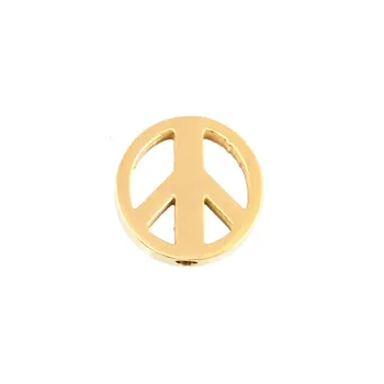 peace pendant 14mm drilled 2mm hole Stainless steel slide charm pendant gold/steel color mirror/brush polished 50pcs 
peace pendant 14mm drilled 2mm hole Stainless steel slide charm pendant gold/steel color mirror/brush polished 50pcs