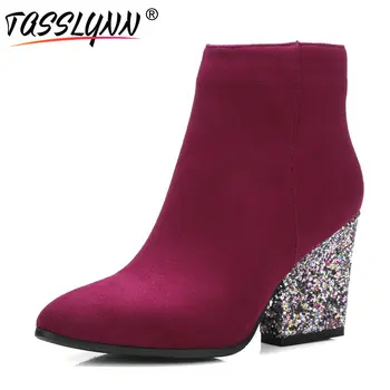 TASSLYNN 2018 Women Boots Ankle Boots Square High Heels Women Shoes Zipper Sequins Heel Chunky Shoes Fashion Boots Size 34-43
TASSLYNN 2018 Women Boots Ankle Boots Square High Heels Women Shoes Zipper Sequins Heel Chunky Shoes Fashion Boots Size 34-43