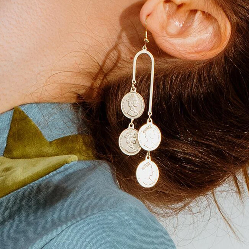 2 Pcs/set Retro Portrait Coin Geometric Pendant Gold Silver Earrings Set Women Clothing Jewelry Accessories
2 Pcs/set Retro Portrait Coin Geometric Pendant Gold Silver Earrings Set Women Clothing Jewelry Accessories