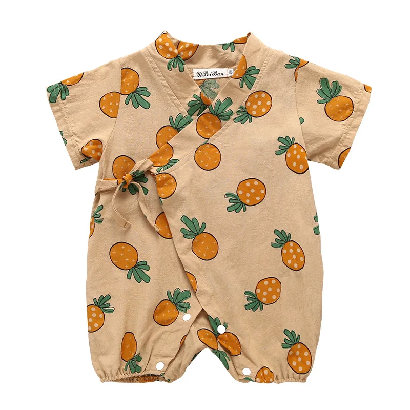 Summer Baby Clothing Fruits Printed Newborn Rompers Toddler Kimono Rompers Short Sleeve Linen Baby Girls Jumpsuits For 9-24M
Summer Baby Clothing Fruits Printed Newborn Rompers Toddler Kimono Rompers Short Sleeve Linen Baby Girls Jumpsuits For 9-24M