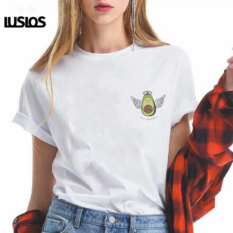 LUSLOS Angel Avocado Print T Shirt Cute Women Summer Korean Style Tshirt White O-neck Short Sleeve Graphic Tees Femme T-Shirts
LUSLOS Angel Avocado Print T Shirt Cute Women Summer Korean Style Tshirt White O-neck Short Sleeve Graphic Tees Femme T-Shirts