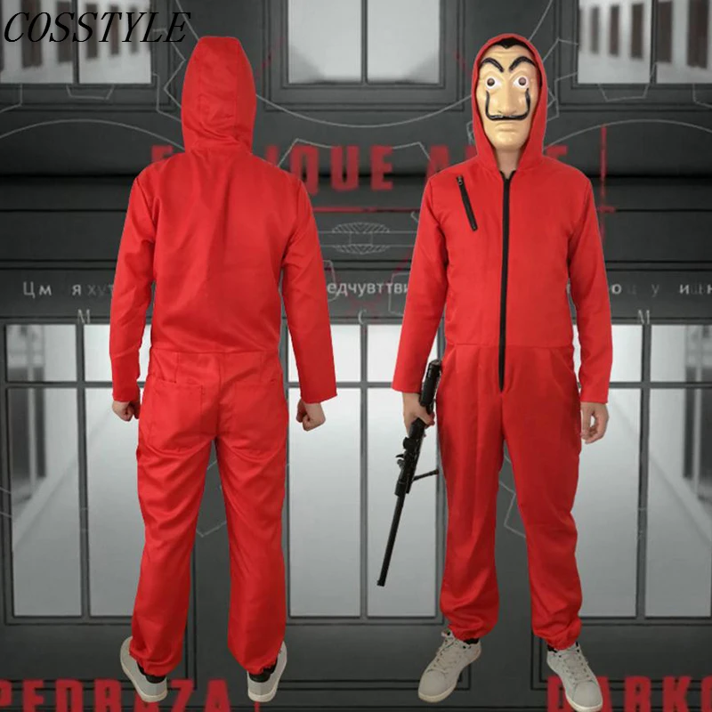 Salvador Dali Face Mask La Casa De Papel Costume Cosplay Halloween Mask Money Heist The House of Paper Red Hooded Jumpsuits
Salvador Dali Face Mask La Casa De Papel Costume Cosplay Halloween Mask Money Heist The House of Paper Red Hooded Jumpsuits
