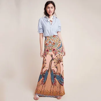 Women's Fashion Large Size Floor Length Long Skirts Autumn Winter New Women's Peacock Open Screen Printing Package Elegant Skirt
Women's Fashion Large Size Floor Length Long Skirts Autumn Winter New Women's Peacock Open Screen Printing Package Elegant Skirt