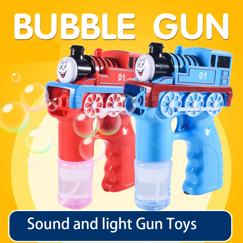 Small train bubble gun Colorful light cartoon electric bubble toy Children's automatic bubble machine Funny your children
Small train bubble gun Colorful light cartoon electric bubble toy Children's automatic bubble machine Funny your children