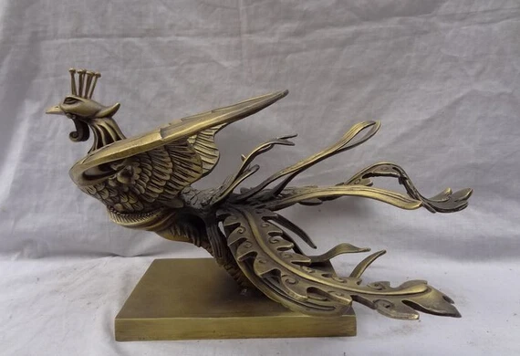 JP S0606 12" Chinese Bronze FengShui Bird Fly Phoenix Peacock Bronze Statue Sculpture
JP S0606 12" Chinese Bronze FengShui Bird Fly Phoenix Peacock Bronze Statue Sculpture
