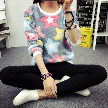 Women's sweater casual O-neck long-sleeved printed fleece warm sweater fashion Slim women's tops flannel brush warm sweater
Women's sweater casual O-neck long-sleeved printed fleece warm sweater fashion Slim women's tops flannel brush warm sweater