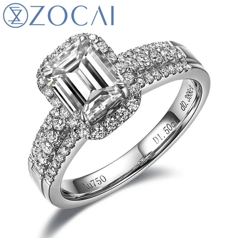 ZOCAI HALO VINTAGE SIDESTONE 1.4 CT NATURAL I-J / SI EMERALD CUT PAVE 18K WHITE GOLD DIAMOND RING W03753
ZOCAI HALO VINTAGE SIDESTONE 1.4 CT NATURAL I-J / SI EMERALD CUT PAVE 18K WHITE GOLD DIAMOND RING W03753